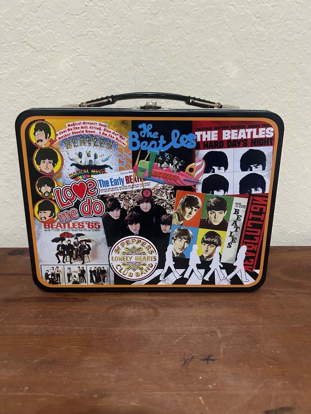 The Beatles Large Tin Tote Lunchbox Album Collage